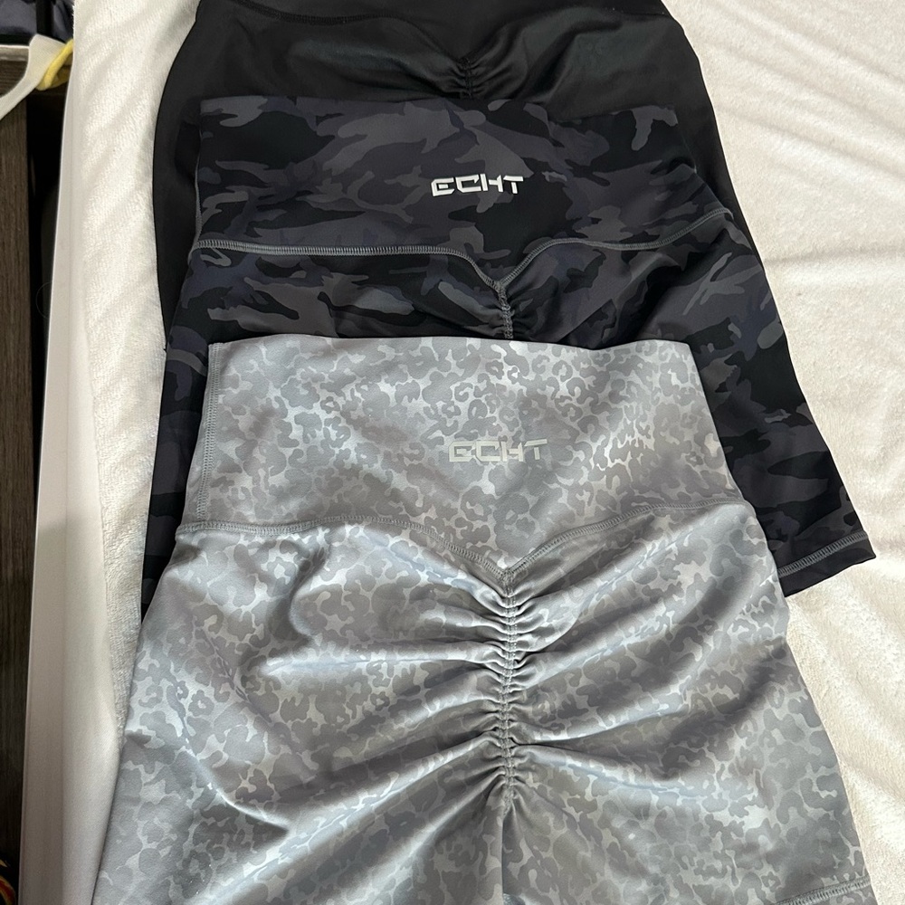 ECHT Black and Gray Camouflage Shorts